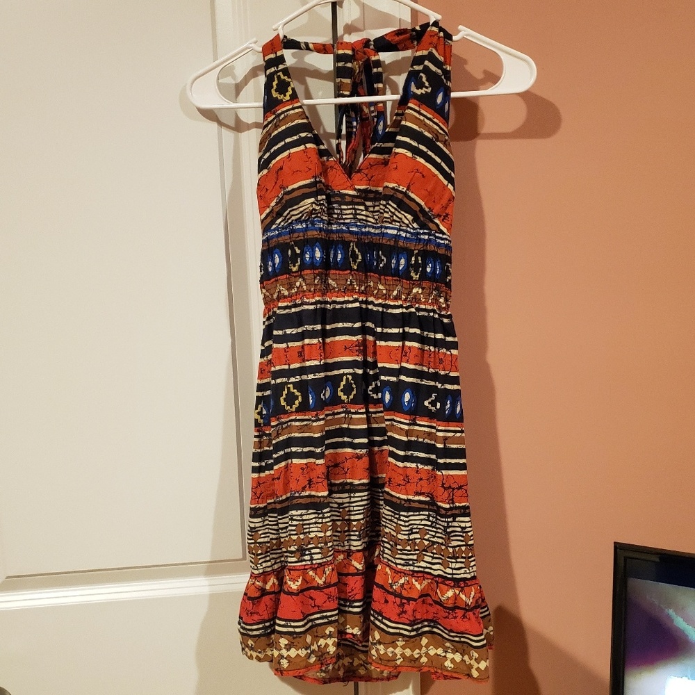 Small Halter summer dress, ruffle bottom